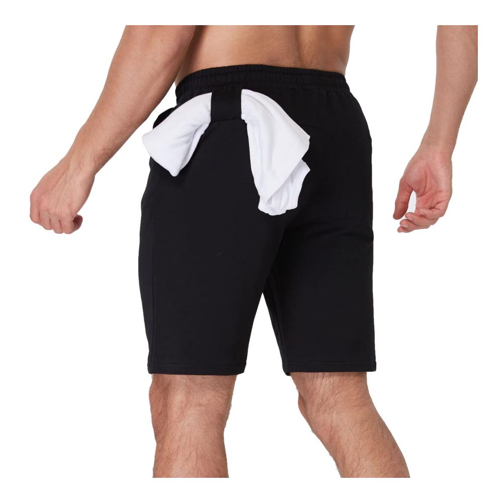 Kurze Herren Sporthose mit Reißverschlusstaschen aus Baumwolle - Bequeme Shorts für aktive Männer
