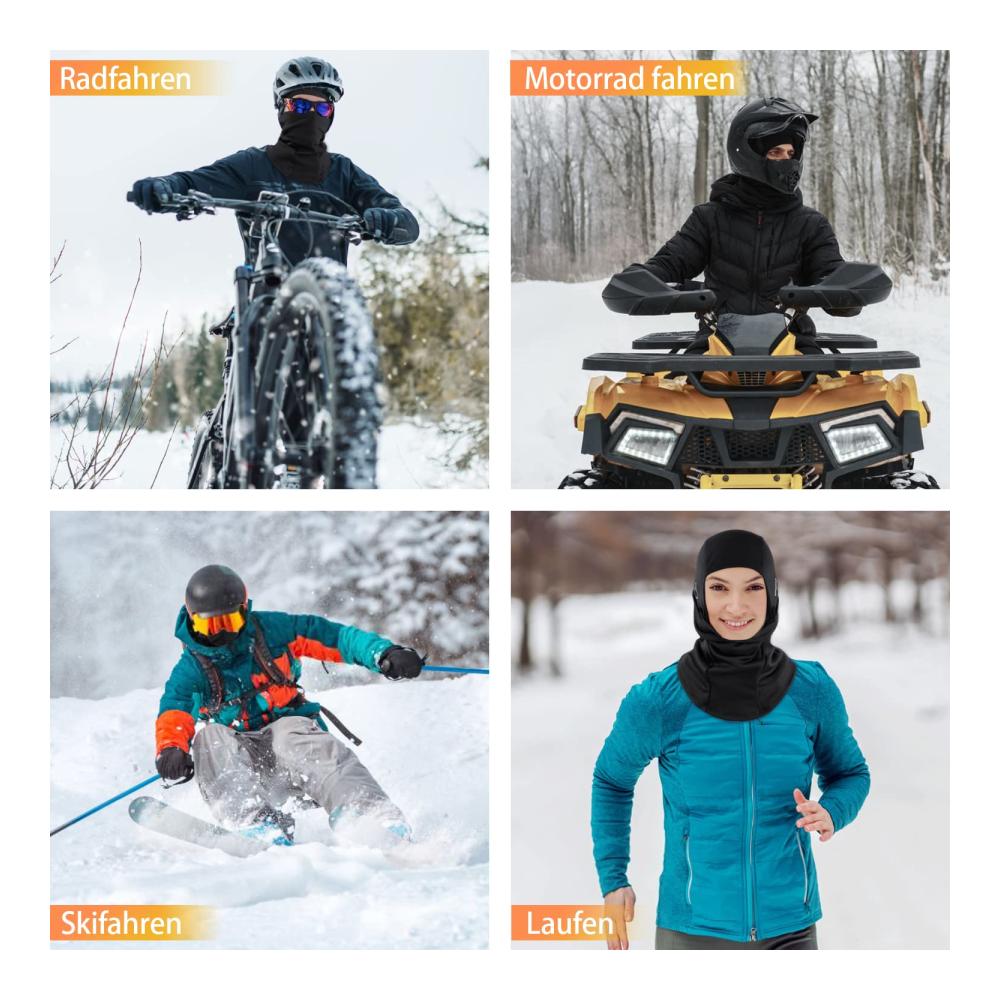 Winter Sturmhauben HEGCOIIE - 2er Set Winddichte Thermo Balaclavas für Herren und Damen Ideale Gesichtsmaske für Outdoor Sports Radfahren Skifahren Motorrad und Fahrrad