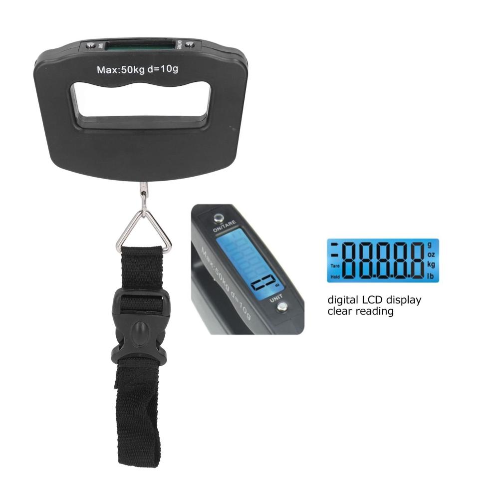 Digitale Gepäckwaage Tragbare Hängewaage mit LCD-Display 50 kg Kapazität ergonomisches Design für bequemes Wiegen zu Hause