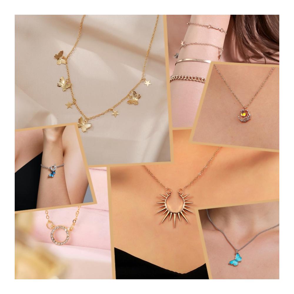 Adventskalender Schmucksets 2024 für Damen Armband Halskette Ringe Ohrringe – Weihnachtskalender mit Charms und Countdown ideales Weihnachtsgeschenk