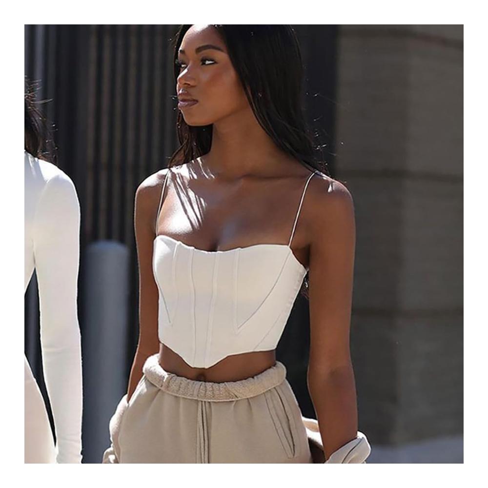 Y2K Damen Crop Tank Tops Sexy Ärmelloses Patchwork Sommer Cami Top für Streetwear & Casual Style