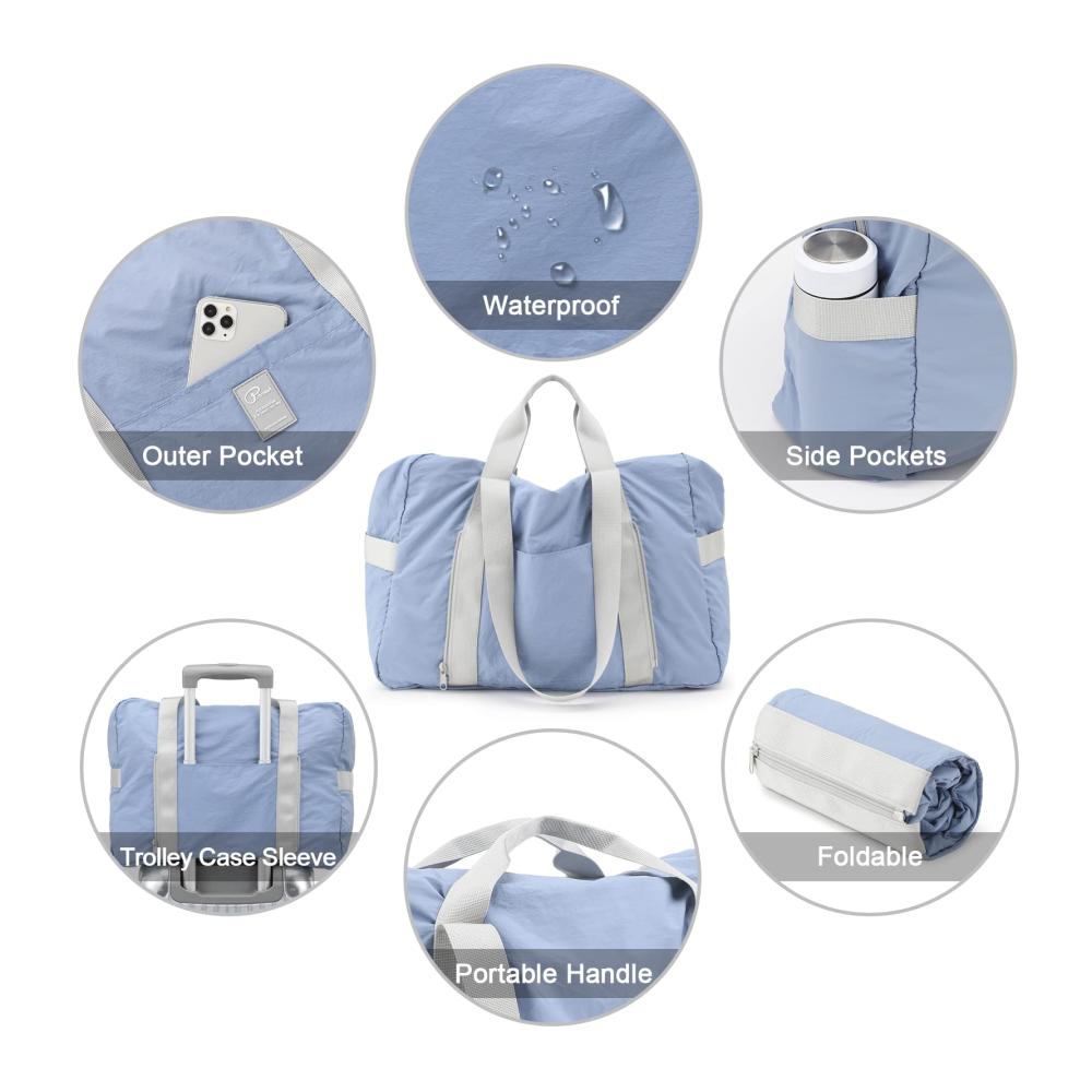 Reisetaschen Dizdvizd Faltbar Wasserfest Groß - Ideale Übernachtungstasche & Handgepäck für Damen und Herren Krankenhaus geeignet - Flugzeugtaugliche Gepäcktasche