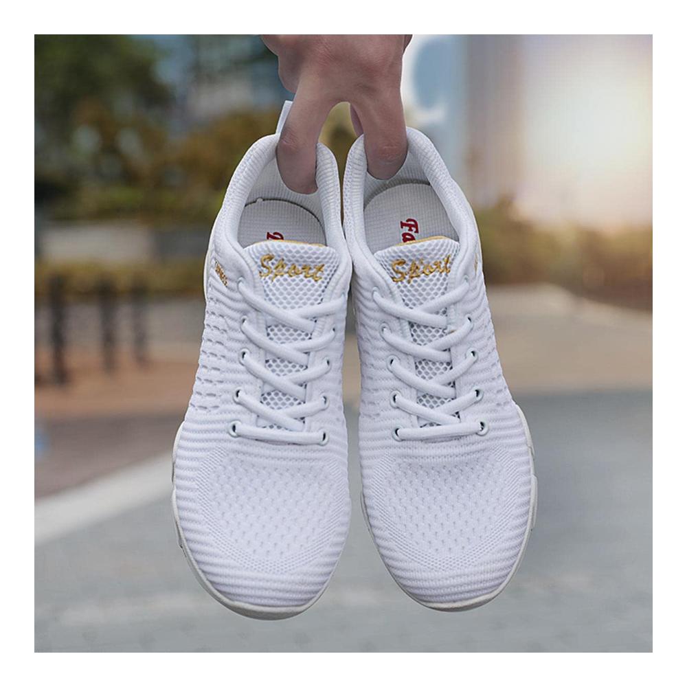 Damen Tanzschuhe mit Mesh Lace-Up Design Luftkissen ideal für Tanztraining und Jazzdance - Websneaker für Damen