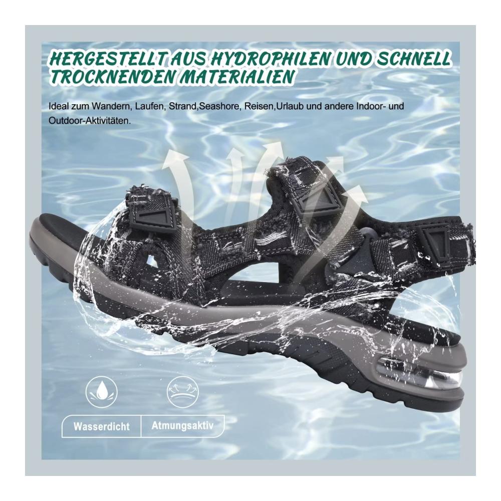 Hokieni Herren Trekkingsandalen Bequeme Outdoor-Sandalen mit Klettverschluss für Sommer Strand und Sport