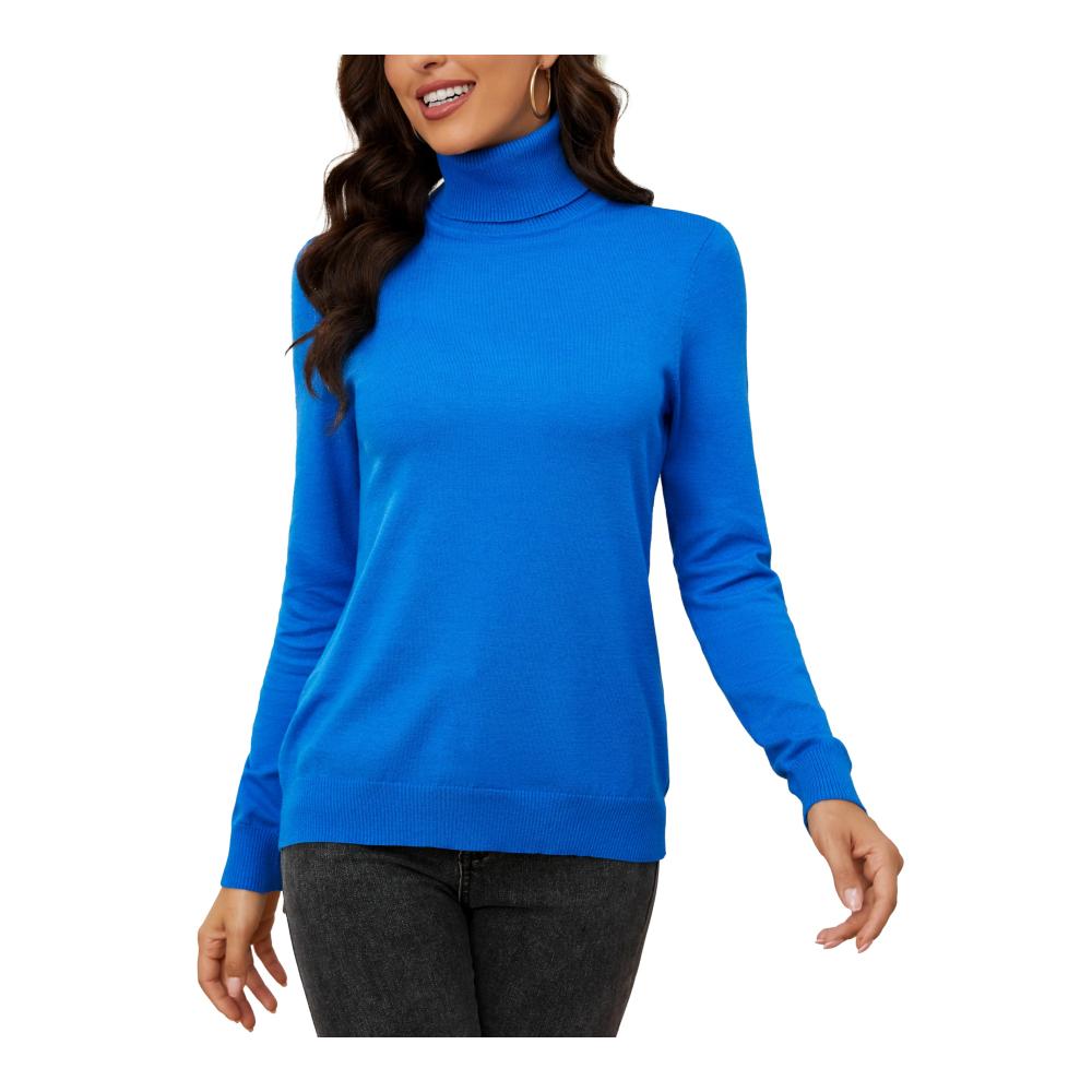 Rollkragenpullover Damen - Weicher Strickpullover mit Langarm Dünner Stretch Stehkragen und Leichtem Basic-Design - Modischer Damenpullover Langarmshirt für stilvolle Looks