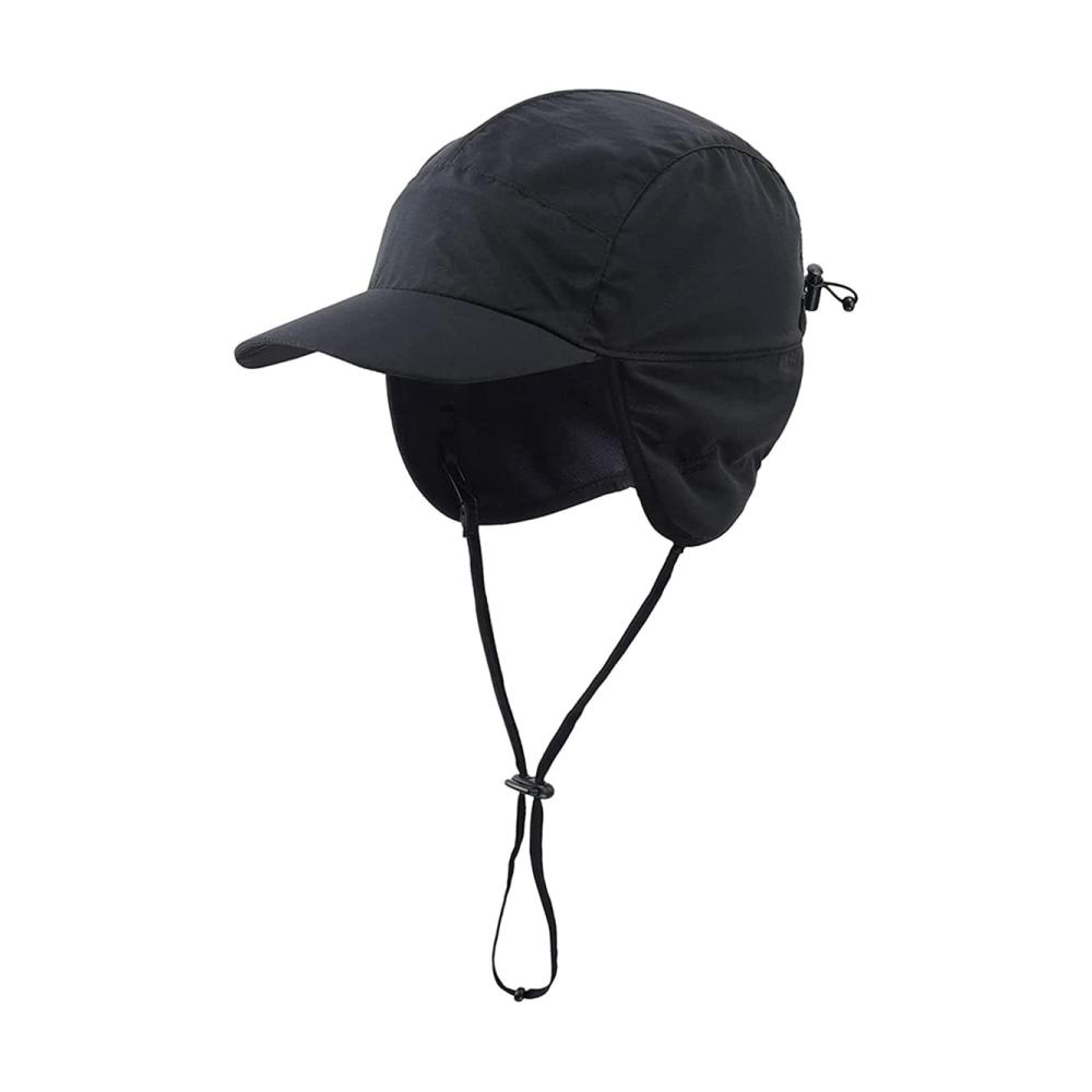 Winter Schirmmützen mit wasserdichtem Design Warmem Polyesterfutter und Ohrenklappen - Schwarze Ballmütze