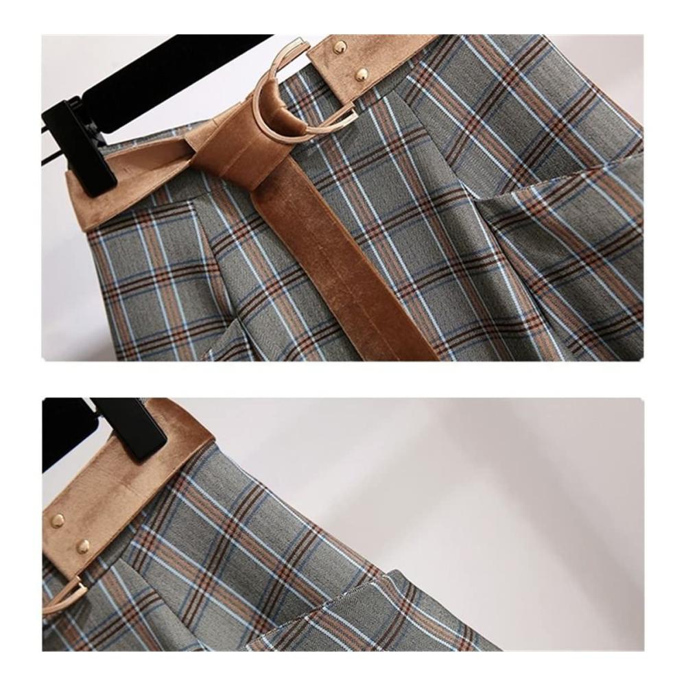 Plaid Vintage Winterrock - Damen A-Linie mit Hoher Taille Warm und Elegant