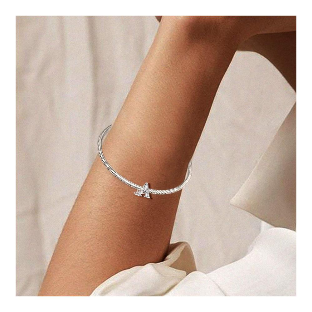 FOREVER QUEEN Buchstaben Charm Bead - 925 Sterling Silber Alphabet Anhänger für Armbänder