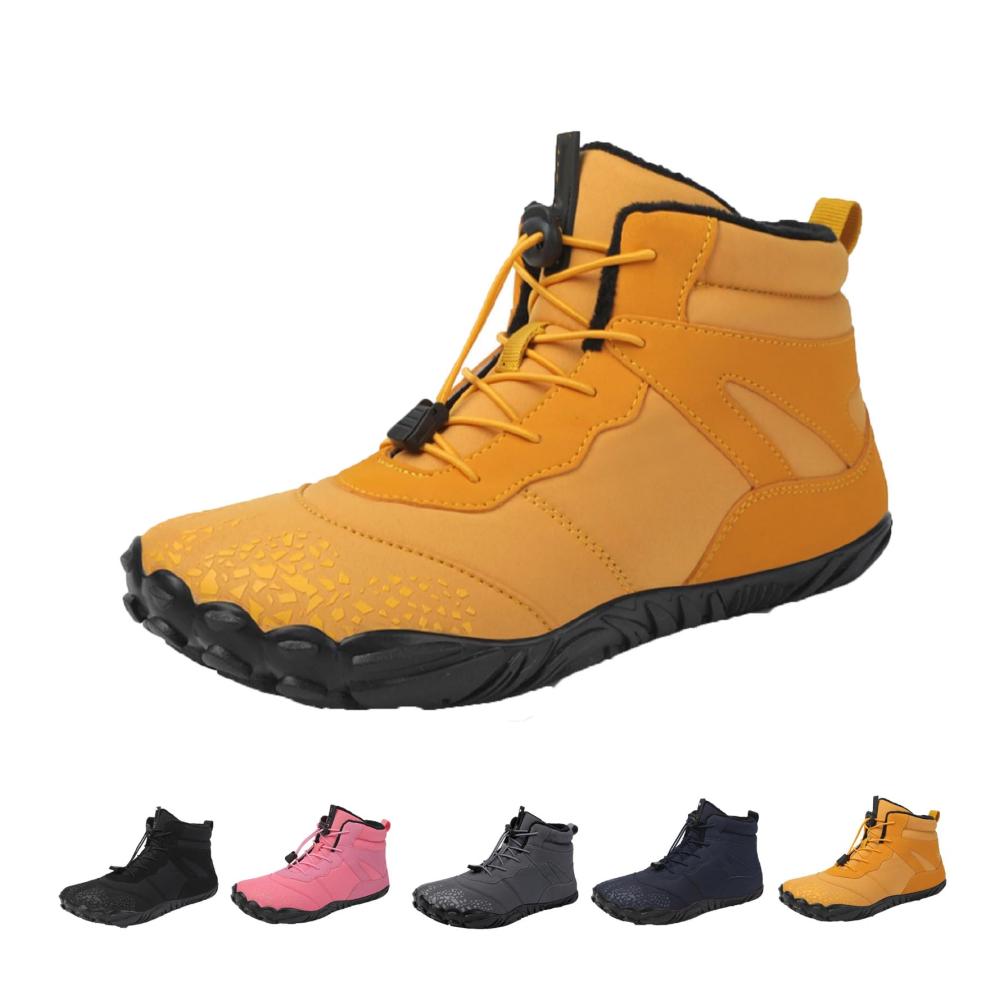 Winterfeste Barfußschuhe für Damen & Herren - Wasserdichte Trekking- und Wanderschuhe mit Schnelltrocknung Trailrunning-Funktion Zehenschutz hoher Wärmeisolierung und rutschfesten Sohlen