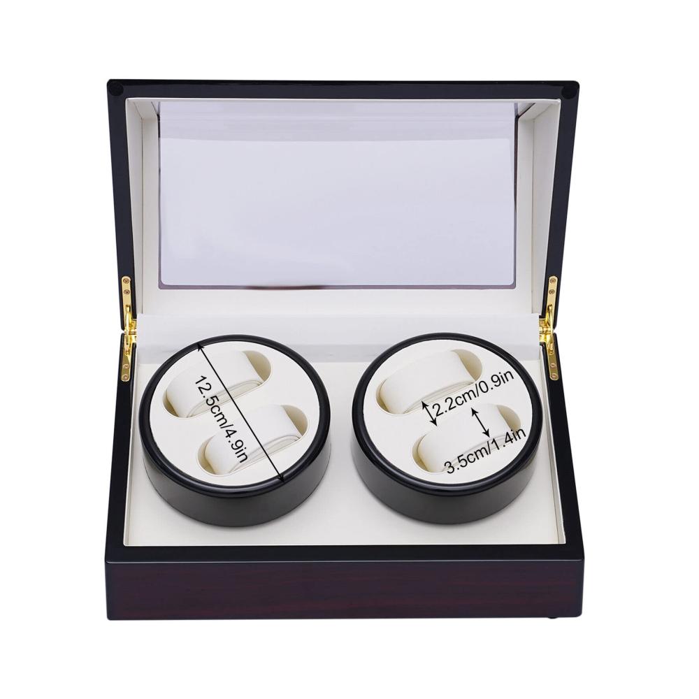 Automatischer Uhrenbeweger aus Holz für 4 Luxus Automatikuhren - Uhrenbox mit Uhrendreher-Funktion Watch Winder Box 34 × 20 × 18 cm