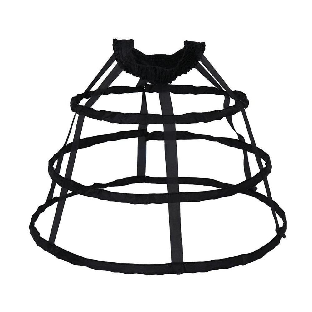 Vintage Braut Petticoat - Linghe 3 Creolen Pannier mit aushöhlen Vogelkäfig Rock Rüschen und breitem Bund für die perfekte Hochzeit Krinoline Slip Unterrock