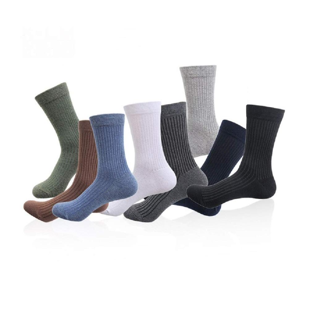 8 Paar Herrensocken Größe 39-44 Baumwollmischung für Komfort im Winter und Herbst - Atmungsaktive warme sportliche Pure-Farbe-Socken