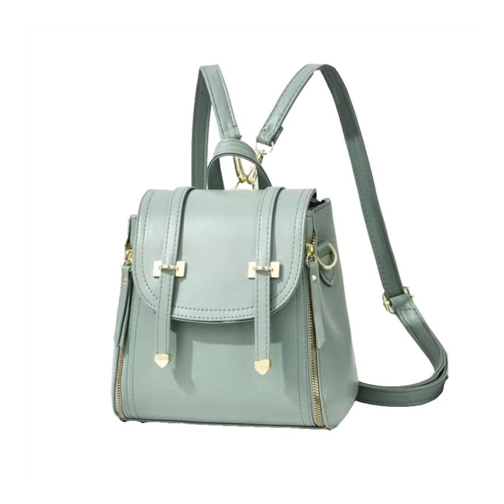 Damen Rucksackhandtasche aus Weichem Leder – Stylischer Mode-Rucksack mit Großer Kapazität für Freizeit und Reisen (Grün