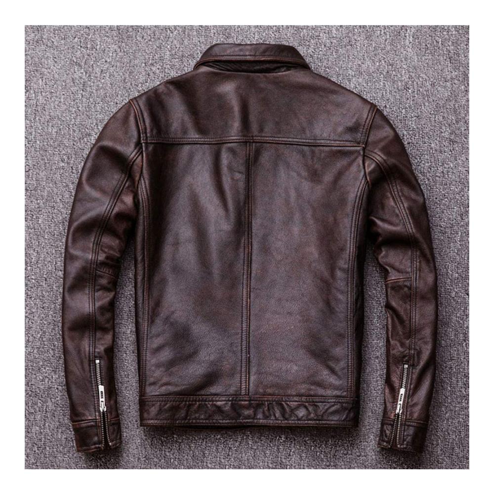 Vintage Herrenledermantel aus Rindleder in Braun für den Herbst - Größe 2XL