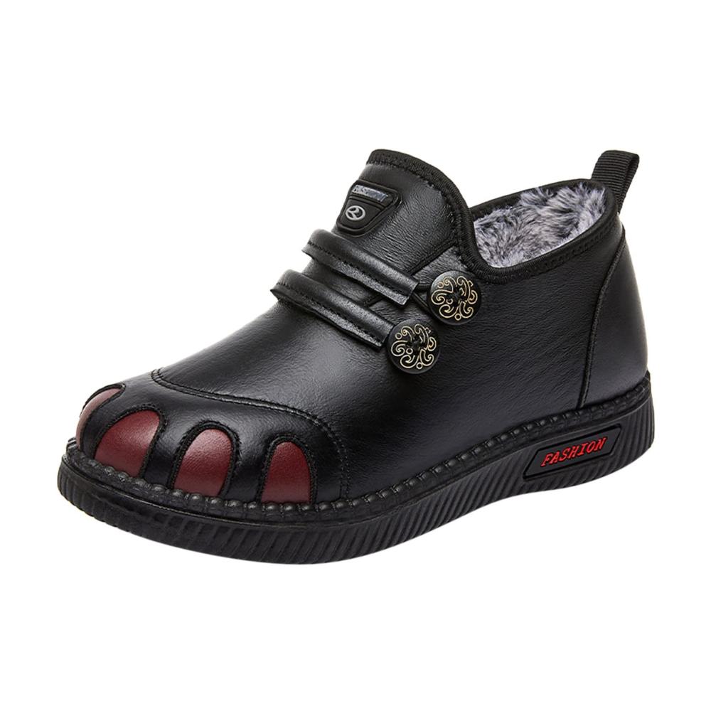 Winterstiefel Damen Wasserdichte Schneestiefel mit Samt-Futter Rutschfeste Winterschuhe für Outdoor-Aktivitäten