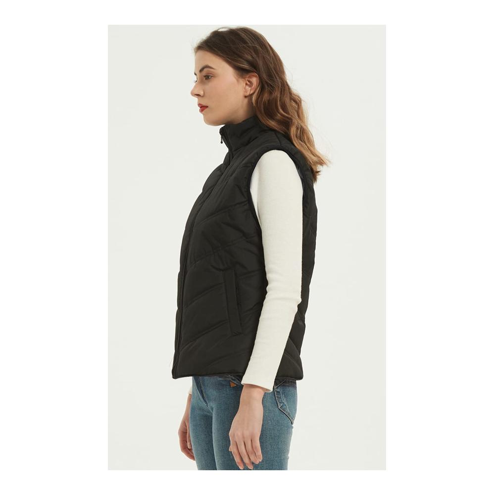 Damen Daunenweste mit Stehkragen und Reißverschluss – Ärmellose Steppjacke für den Winter warm und modisch