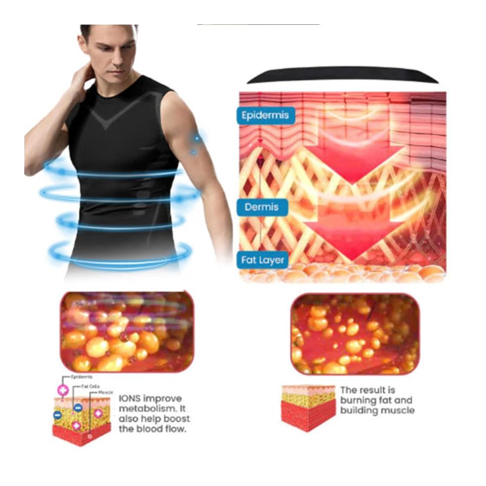 Herren Kompressionsunterhemd XL in Schwarz - Hochleistungs-Shapingweste aus Ice-Silk Atmungsaktiv & Komfortabel - 2023 Neuversion