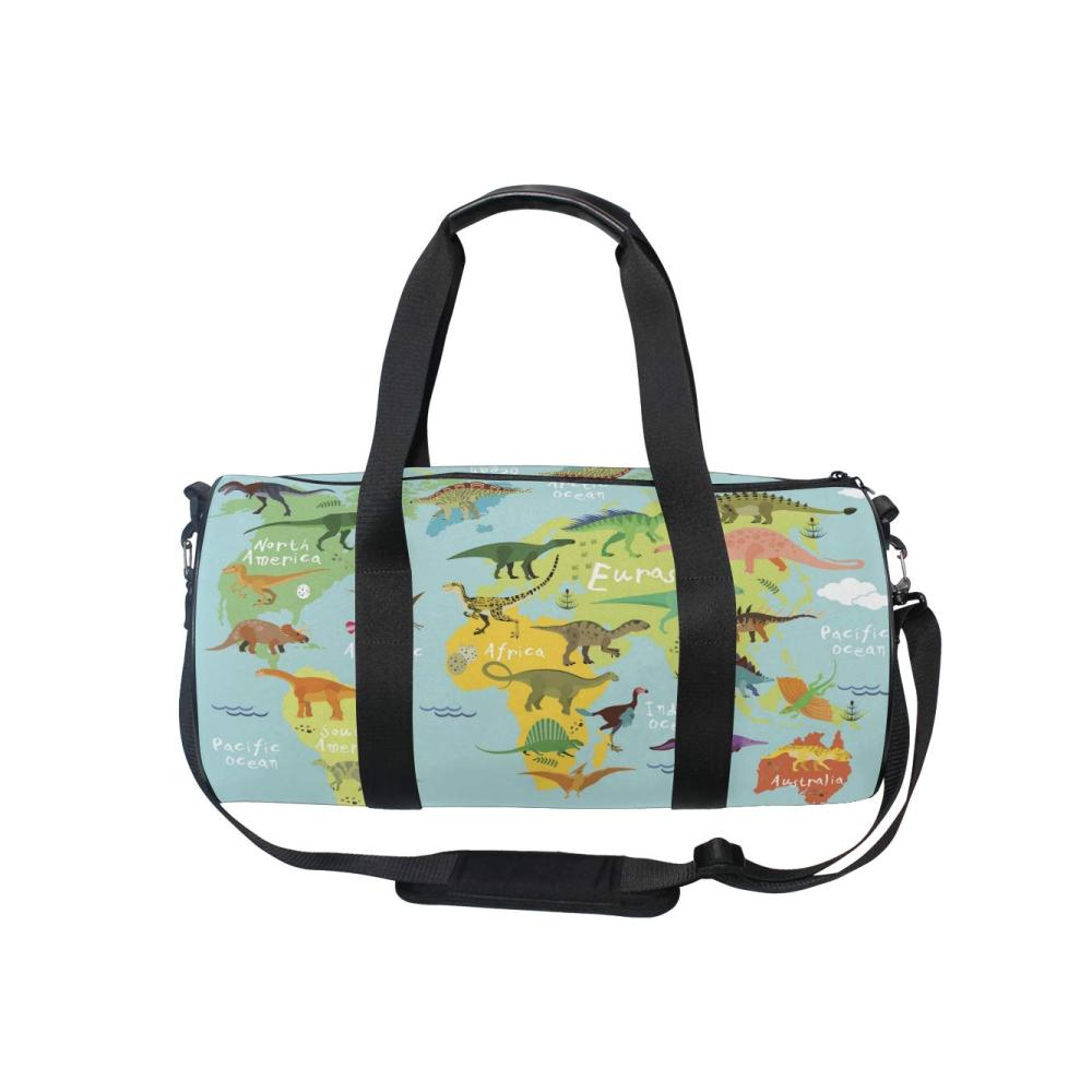 Dinosaurier-Weltkarte Reisetasche - Stylische Sport- und Reisetasche für Damen und Herren