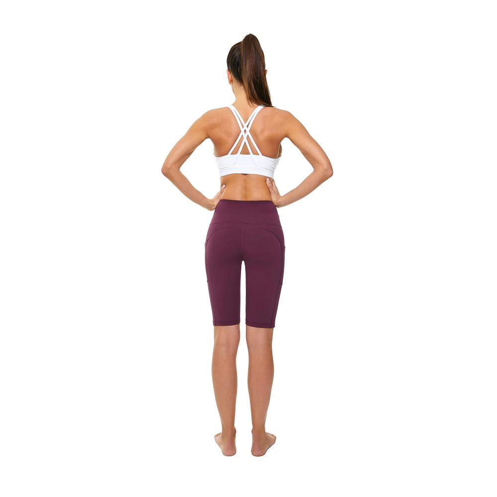 Damen Fitness Shorts mit Taschen - Blickdichte Kurze Sporthose für Sport Training Gym & Yoga