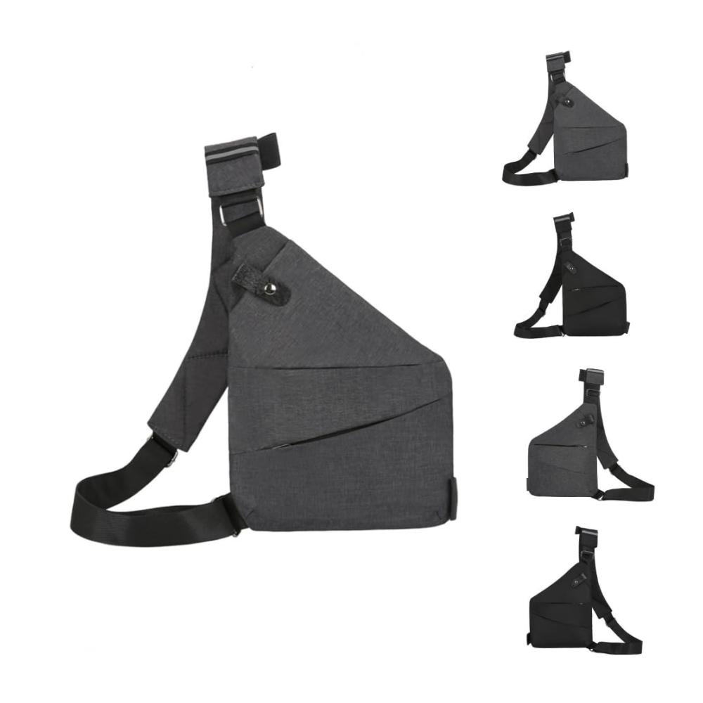 Messenger-Bags Valcen Personal Flex-Tasche für Reisen Anti-Diebstahl-Schultertasche mit Mehreren Taschen – Ideale Umhängetasche für Outdoor-Abenteuer (Grau Links