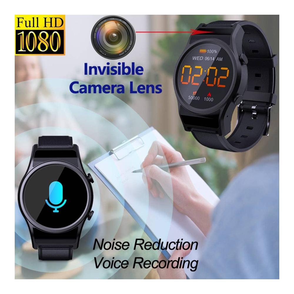 1080P Mini Kamera Smartwatch IPX6 Wasserdicht Versteckte Cam für Android iOS Überwachung & Aufnahme von Video/Audio Tragbare Gear für Outdoor - Fashion Smartwatches