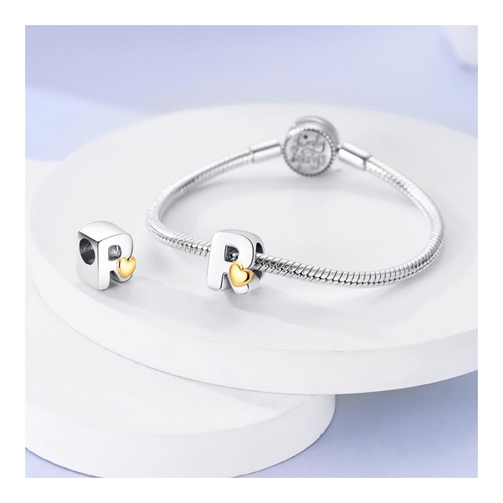 925 Sterling Silber Buchstabenanhänger für Bettelarmbänder - Personalisierter Alphabet-Schmuck aus Bead Charms - Schöner Initialenanhänger für individuelle Stilstatements