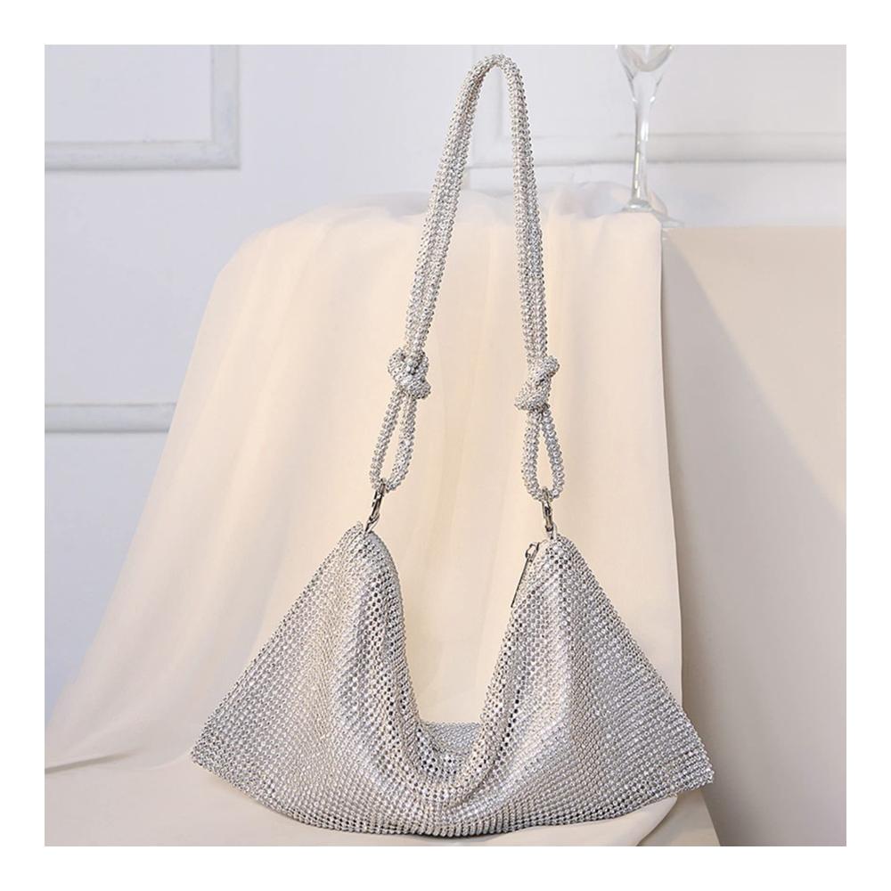 Elegante Damen Clutch mit Glitzer Strass und Geldbörse - Ideal für Abend Hochzeit Party und Braut