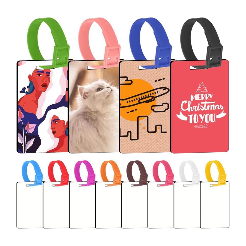Gepäckanhänger Set 12 Weiße Taschen- & Kofferanhänger mit Riemen für Doppelseitige Kennzeichnung