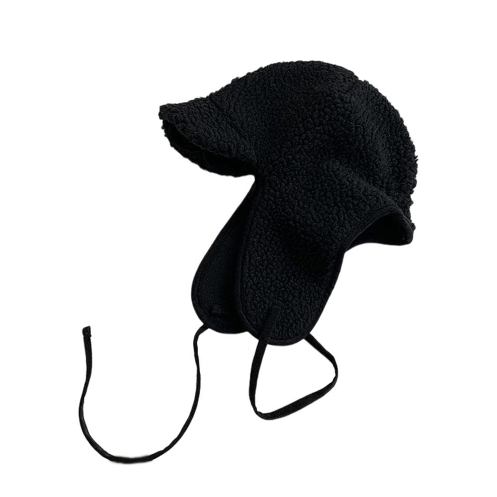 Fliegermütze mit Plüsch-Ohrklappen Kapuze und gebogenem Visier - Wintermütze mit Fleece-Futter und Gehörschutz für Damen