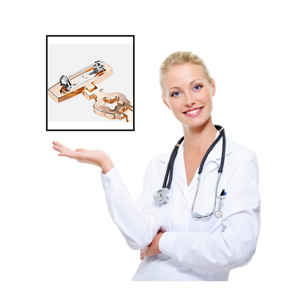Retro Rose Gold Krankenschwester Clip-on Taschenuhr für Frauen – Stilvoll tragbare Metall Anhänger Brosche ideal für Krankenschwestern