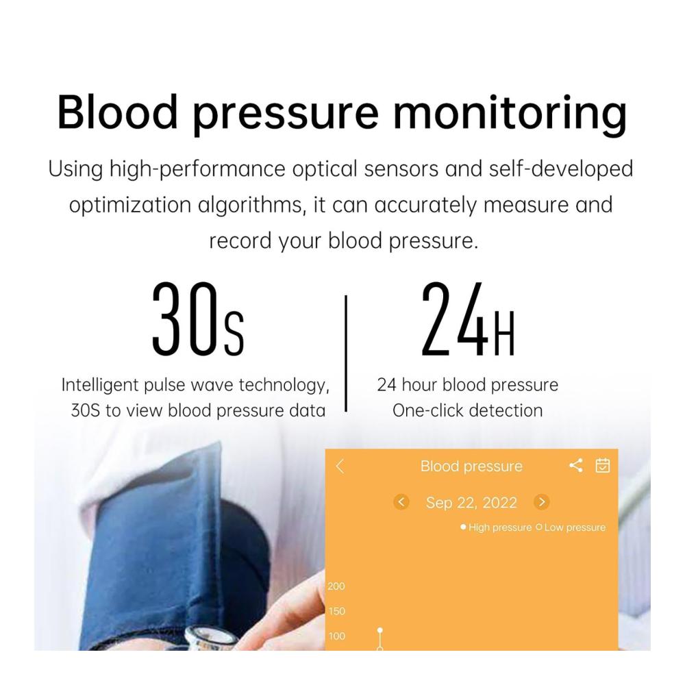 Fashion Smartwatch 147 Zoll mit Blutzuckermessung Herzfrequenz Blutdruck EKG Körpertemperatur - FitnessTracker für Herren und Damen - Sportuhr ohne Stechen