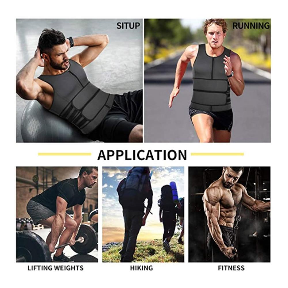 Herren Kompressionsweste Schlankheitsbody mit doppeltem Bund Sport Tanktop für bequeme Shapewear