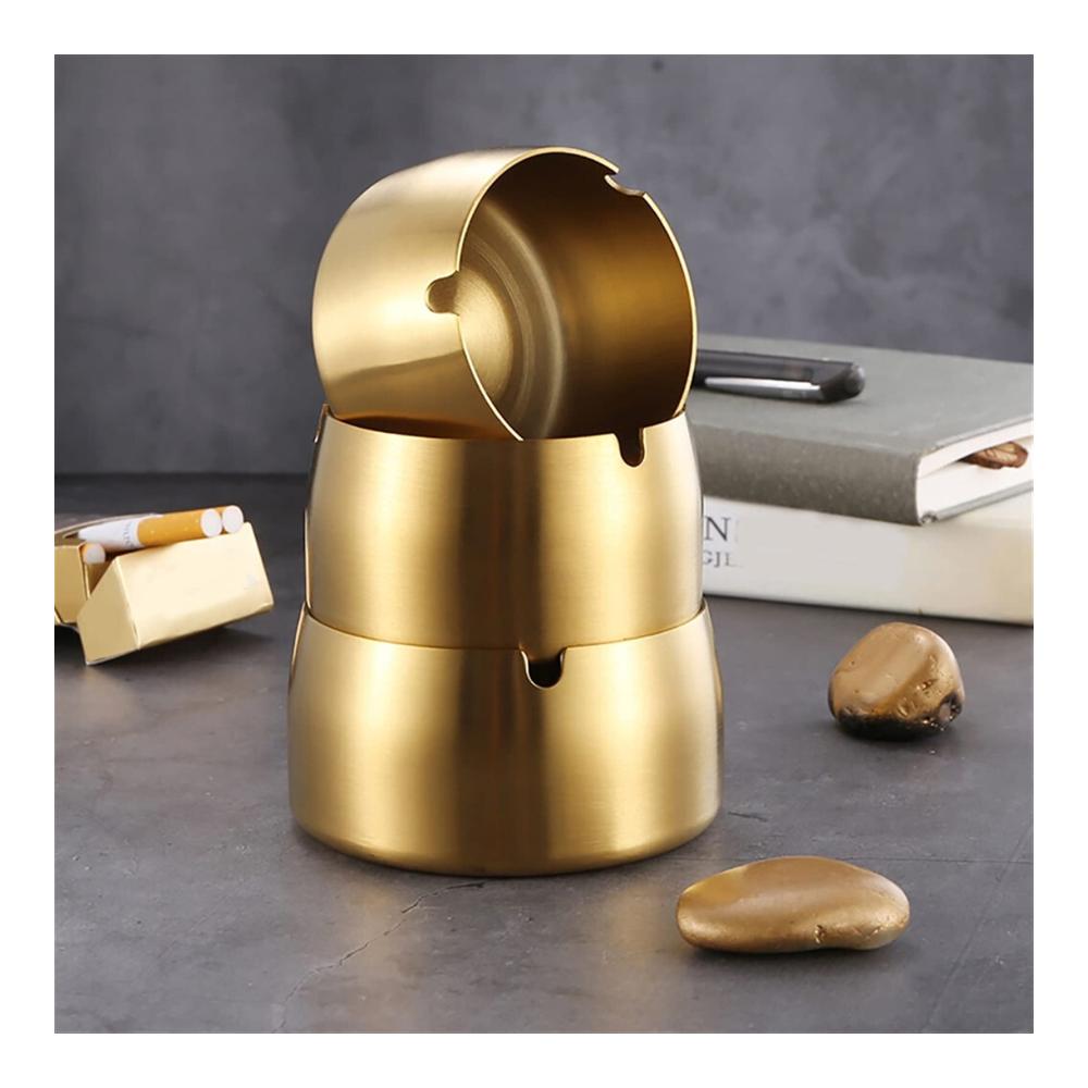 Metall-Edelstahl-Aschenbecher | Taschenaschenbecher ohne Deckel | Zigaretten-Aschenbecher mit süßer Katze für den Außenbereich | Raucher-Accessoire in Violett