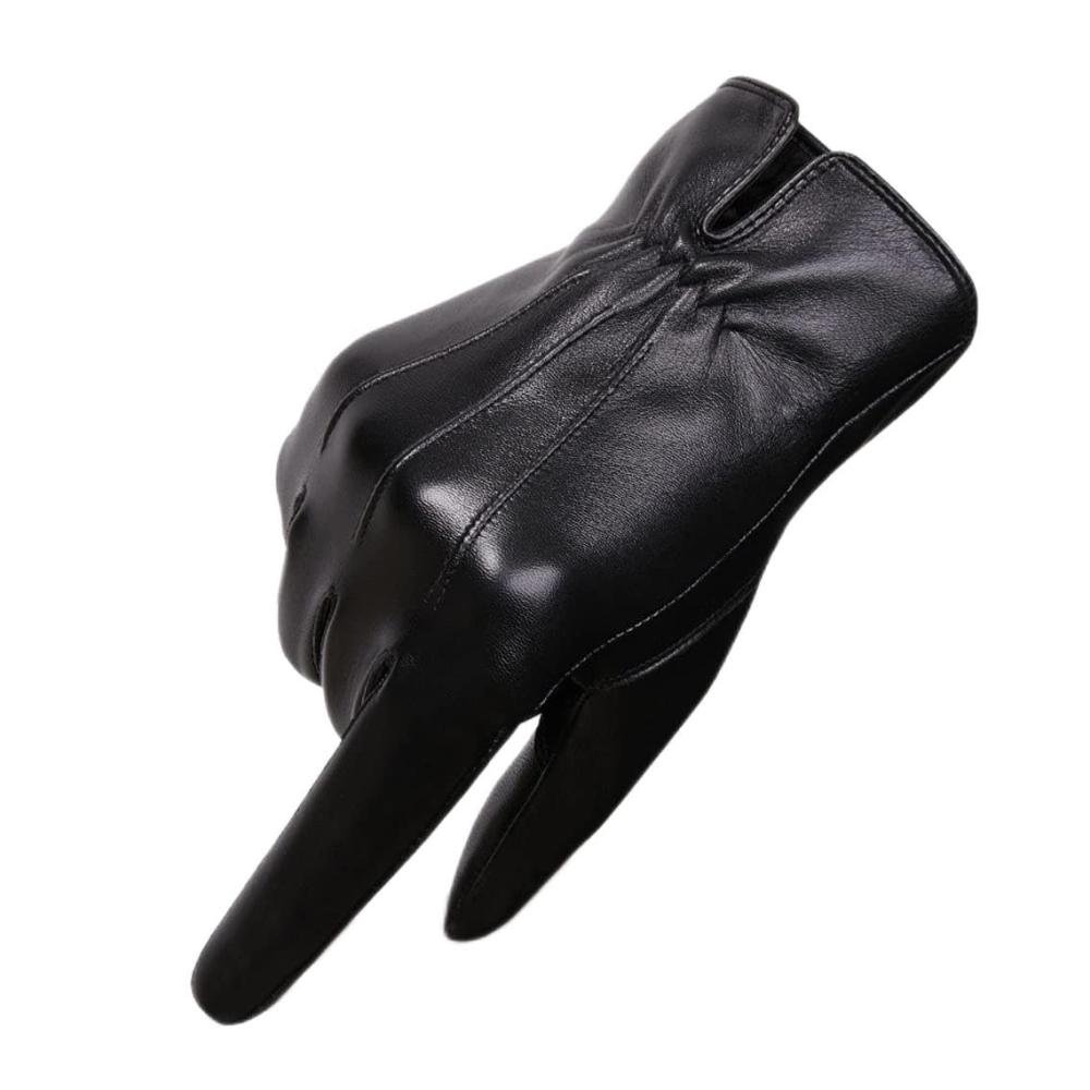 Herren-Lederhandschuhe mit Touchscreen | Warme Winterhandschuhe für Reiten und Fahren | Winddicht und Dick | XL-Code in Farbe A | Ideal für Herbst und Winter