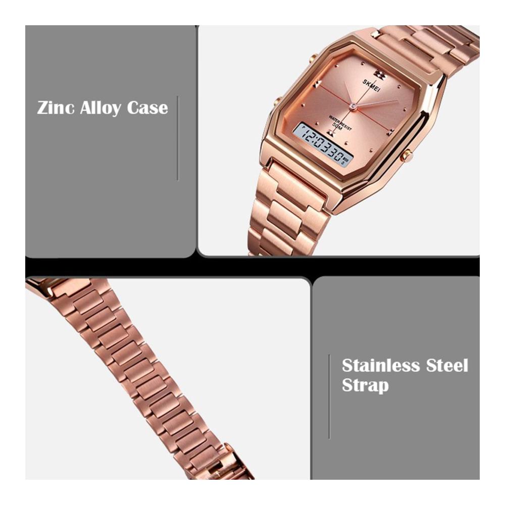 Digitale Herren Armbanduhr ROSEBEAR - Luxuriöser Chronograph mit Doppelanzeige wasserdicht bis 50m - LED Digitaluhr mit Leuchtanzeige