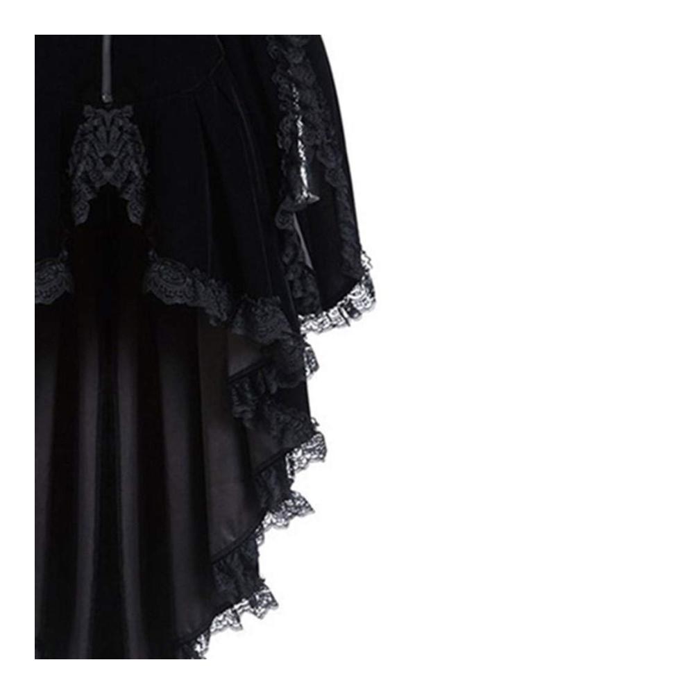 Tenko Chabashira Cosplay Mantel für Frauen Weihnachtsmäntel 2024 mit Spitze Taille-Stitching & Vintage-Bandage-Design Langarm Jacke für einzigartiges Styling