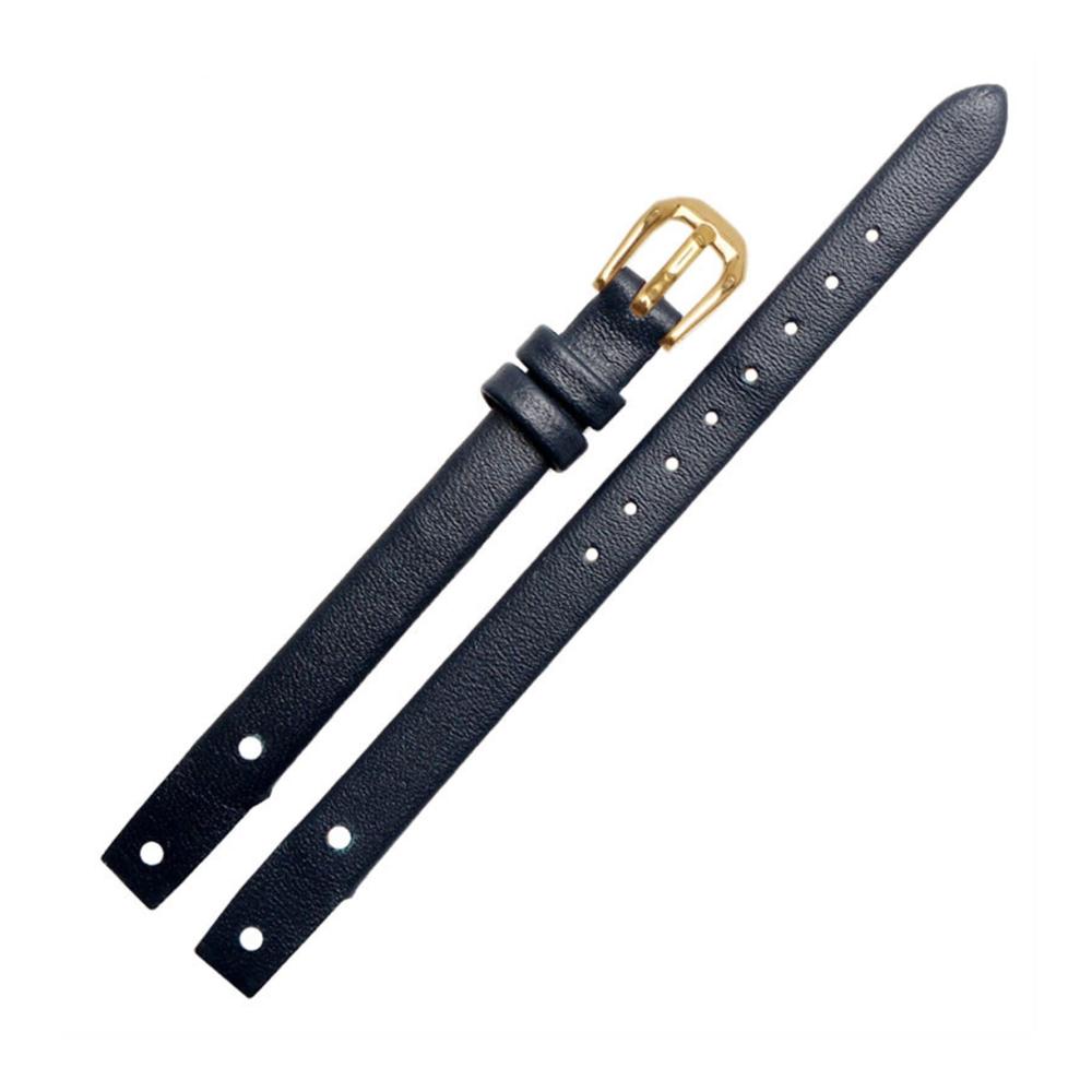 Premium Uhrenarmbänder aus echtem Leder für Fossil Damenuhren - Schraubverschluss verfügbar in 8 mm Rot Schwarz Blau oder Weiß - Blaues Silber 10 mm Goldverschluss