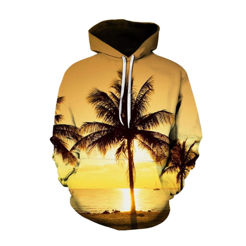 3D Gedruckter Strandlandschaft Kapuzenpullover – Modischer Pullover für entspannte Tage