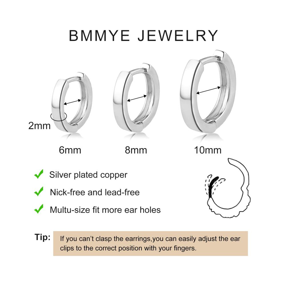 Mini Silber- und Goldcreolen Set für Damen und Mädchen – Helix Huggie Earrings Ohringestecher vergoldet ideal für Mehrere Ohrlöcher