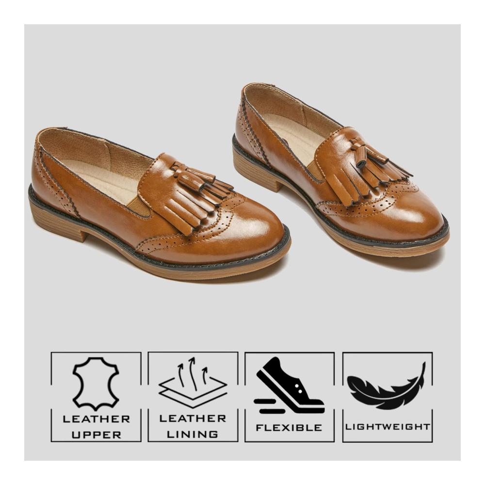 Damen Leder Slipper – Elegante Business Loafer mit Quaste | TRULAND Bequeme Mokassins für Damen