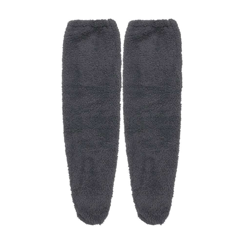 Plüschige Stoppersocken Warme Pelz-Pantoffelstrümpfe für Damen und Herren - Kniehohe flauschige Winter-Schlafsocken