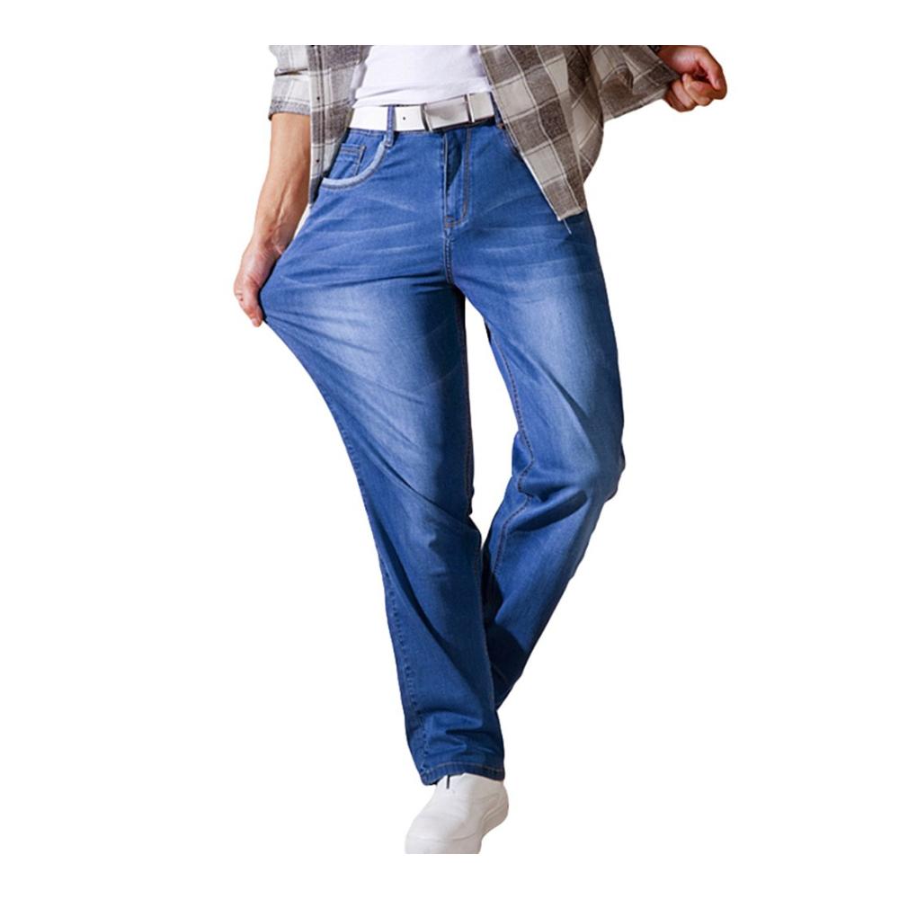 Herren Übergröße Jeans - Schlank geschnittene Freizeit Denim Hose mit Hoher Taille