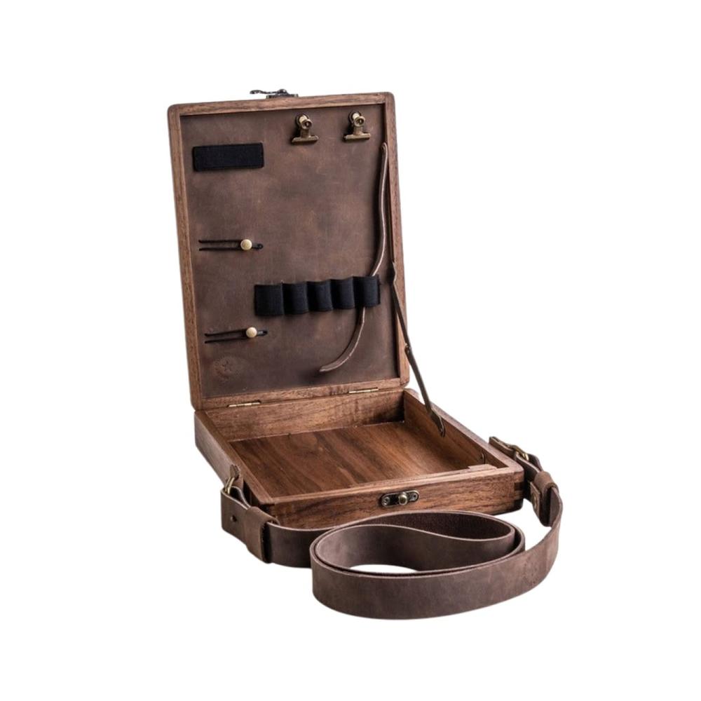 Retro Messenger-Bag für Schriftsteller A5 Holzkiste Trend Umhängetasche für Outdoor Kunstbedarf Aktentasche Home Decor & Art Handtaschen