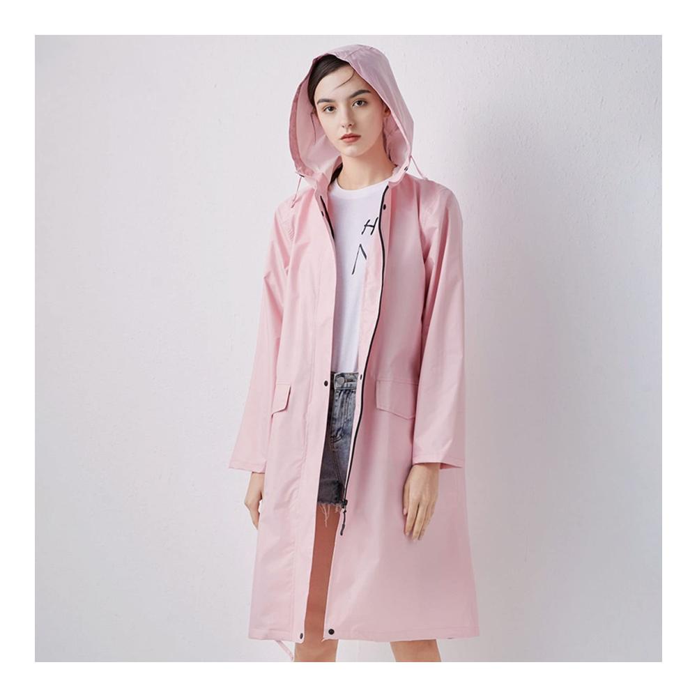 Damen Regenjacke Wasserdichter Regenmantel mit Kapuze Leichtgewicht Winddicht Wetterfest Atmungsaktiv - Outdoor Übergangsjacke in Schwarz
