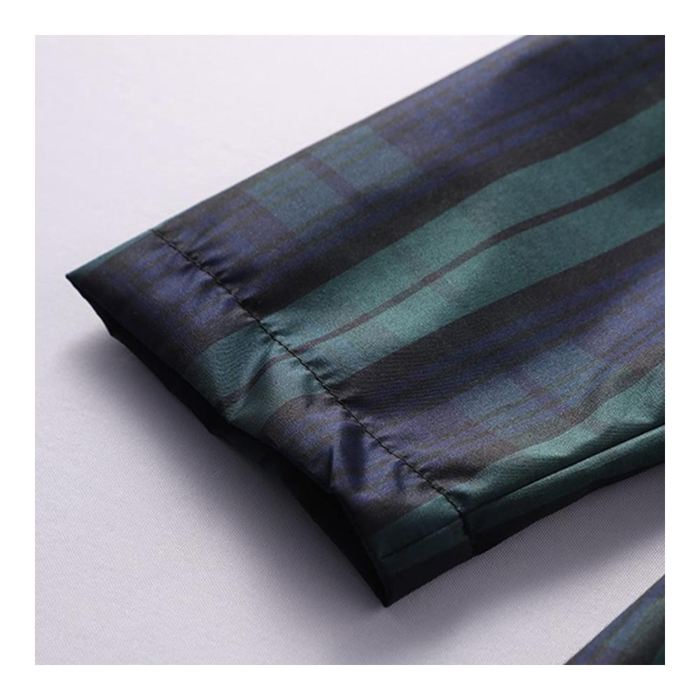 Damen Regenmantel mit Plaid-Muster | Lange Wasserdichte Regenjacke für Wandern Reisen und Outdoor-Aktivitäten | Windjacke & Regenponcho für Damen