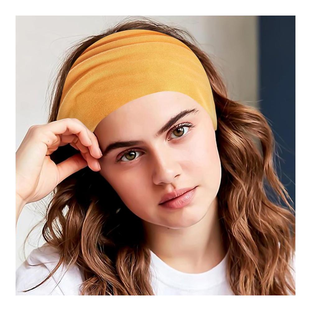 6er Pack Sport-Stirnbänder ANROI für Frauen - Elastische Haarbänder für Yoga Workout Gymnastik - Baumwolle Breites Kopftuch Sommer-Bandana - Haar-Accessoires für aktiven Lifestyle