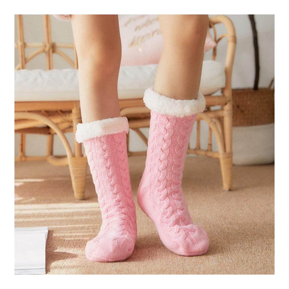 Rutschfeste Stoppersocken für Damen - Flauschige Slipper-Socken mit Greifern für warme & griffige Füße im Innenbereich