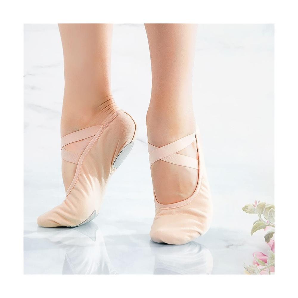 Ballettschuhe Damen und Kinder - Weiche Sohle Professionelle Leinwand Tanztrainingsschuhe für Ballett in Rosa - Größe 35 bis 41 EU