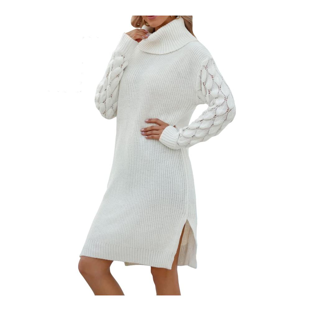Damen One Shoulder Langarm Pullover - Modisches Schulterfrei Strickpullover Sweatshirt