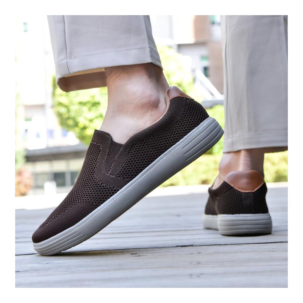 Herren Sneaker Slip On - Atmungsaktive Mesh Walkingschuhe für bequemen Casual Style und rutschfeste Sportaktivitäten